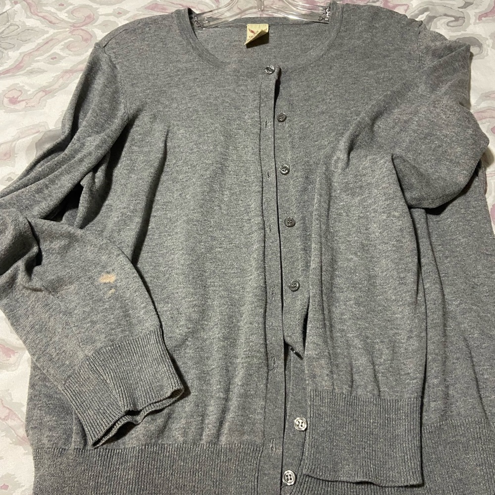 Gray Button-Up Cardigan